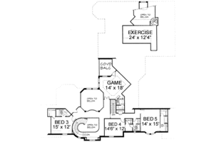Floor Plan - Upper Floor for European House Plan #141-162 - 5 bed, 6 bath