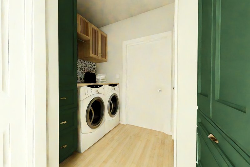 Architectural House Design - Interior - Laundry 1 for Farmhouse House Plan #126-256 - 3 bed, 2 bath