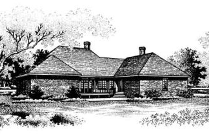 Architectural House Design - Exterior - Rear Elevation for Southern House Plan #45-174 - 4 bed, 4.5 bath