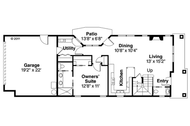 Architectural House Design - Floor Plan - Main Floor for Traditional House Plan #124-877 - 3 bed, 2.5 bath