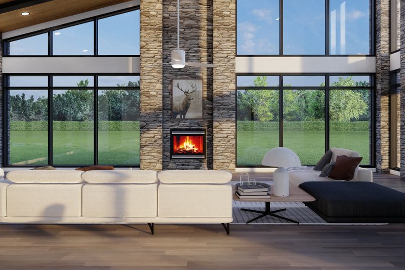 House Design - Interior - Family Room 2 for Modern House Plan #923-413 - 3 bed, 3.5 bath