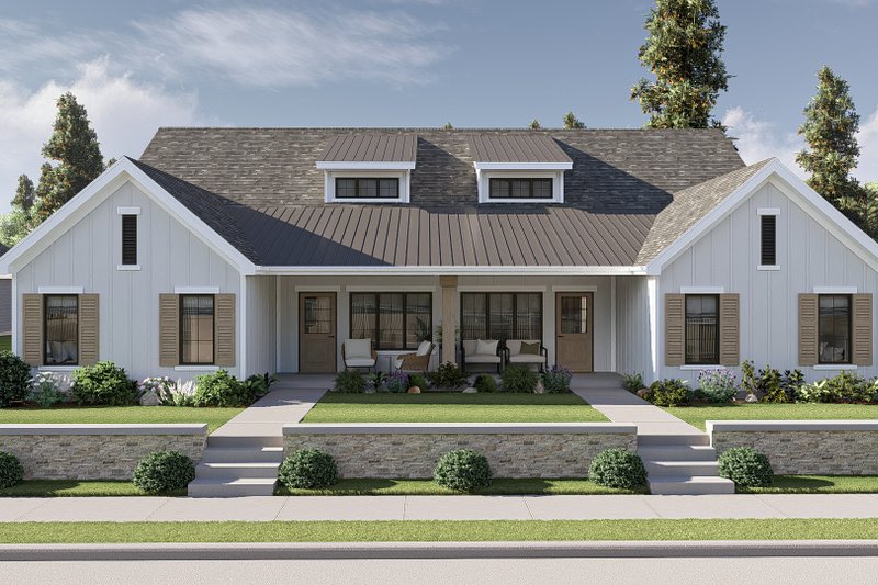 Dream House Plan - Modern Exterior - Front Elevation Plan #455-353