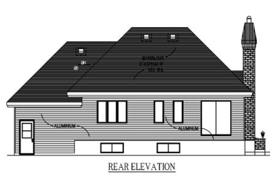 Exterior - Rear Elevation for Traditional House Plan #138-313 - 2 bed, 1.5 bath
