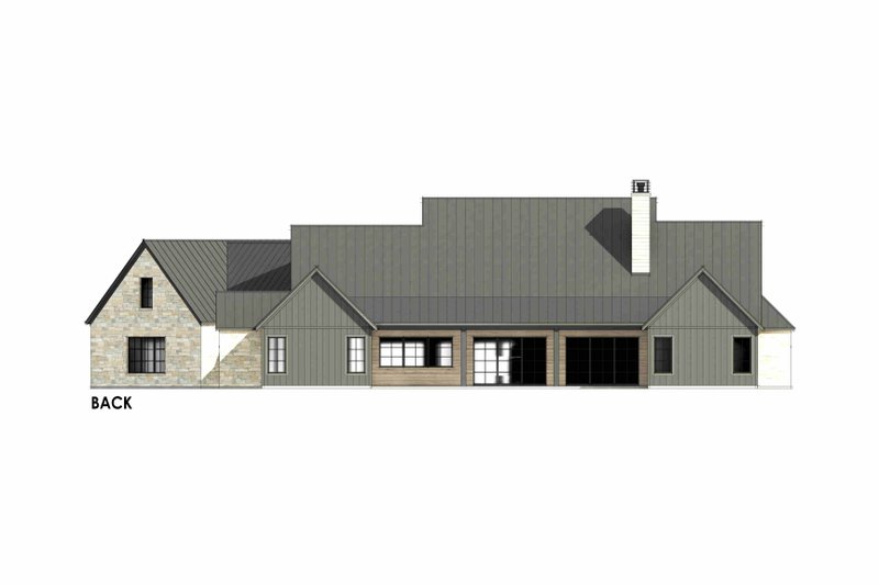 House Design - Exterior - Rear Elevation 2 for Farmhouse House Plan #1096-23 - 4 bed, 4.5 bath