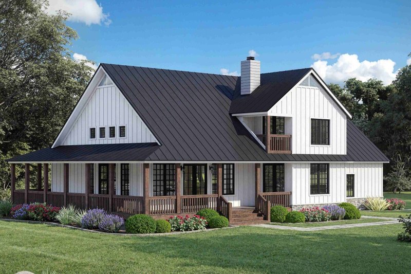 Architectural House Design - Exterior - Rear Elevation for Farmhouse House Plan #932-1416 - 4 bed, 3.5 bath
