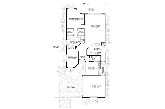 Floor Plan - Main Floor for Mediterranean House Plan #420-255 - 3 bed, 2.5 bath