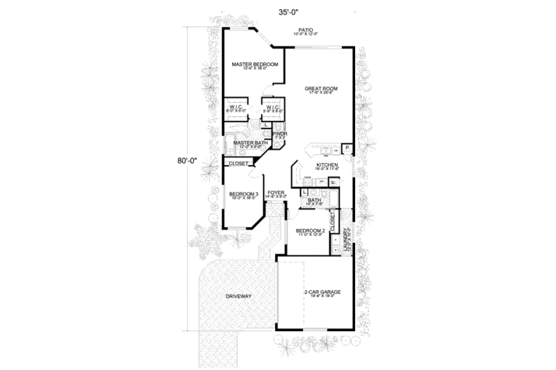 Mediterranean Style House Plan - 3 Beds 2.5 Baths 1836 Sq/Ft Plan #420 ...