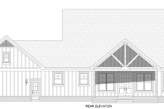 Exterior - Rear Elevation 1 for Country House Plan #932-707 - 3 bed, 2 bath