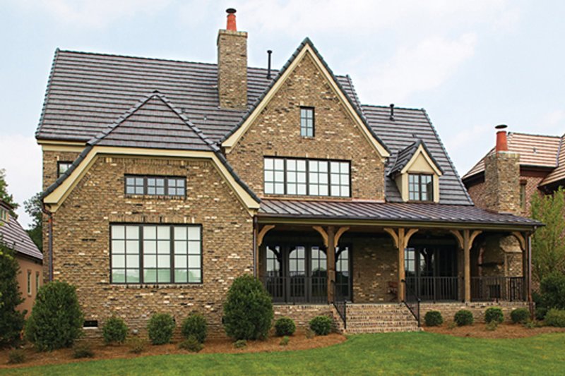 Architectural House Design - Exterior - Rear Elevation for European House Plan #453-18 - 4 bed, 4.5 bath