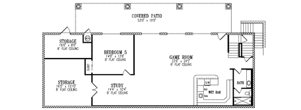 Adobe / Southwestern Floor Plan - Lower Floor Plan #1-708