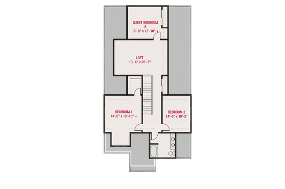 Floor Plan - Upper Floor for Farmhouse House Plan #461-114 - 5 bed, 3 bath