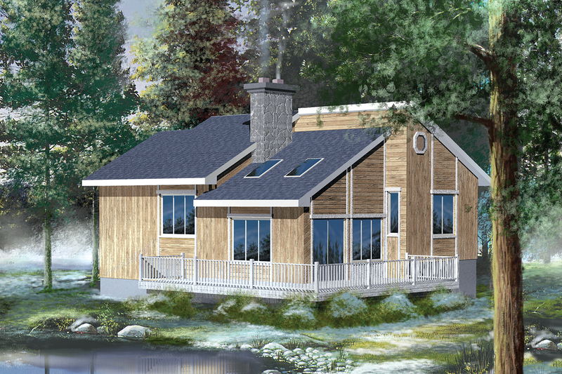 Dream House Plan - Exterior - Rear Elevation for Cabin House Plan #25-1119 - 2 bed, 1 bath