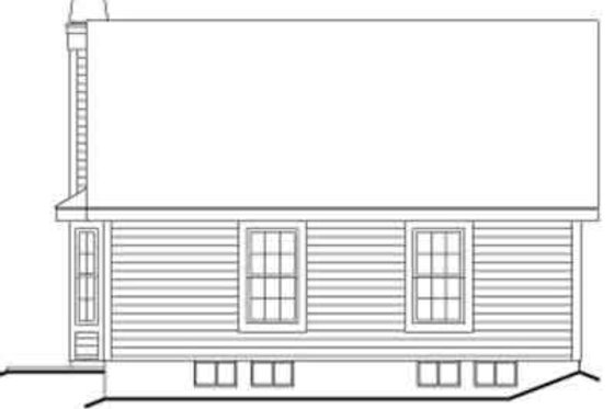 Exterior - Rear Elevation for Cottage House Plan #57-196 - 3 bed, 2 bath