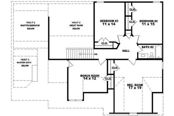 Floor Plan - Upper Floor for Traditional House Plan #81-1422 - 3 bed, 2.5 bath
