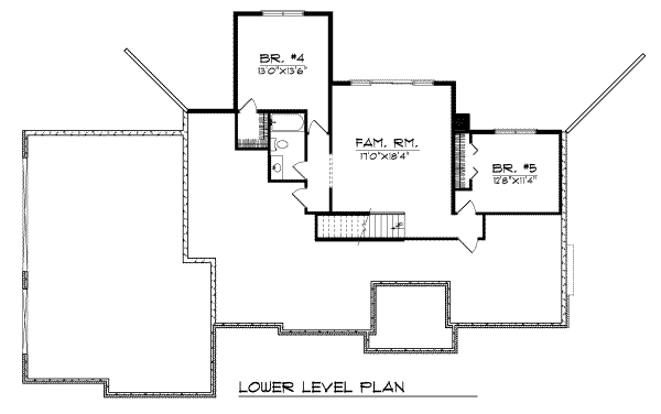 Mediterranean Floor Plan - Lower Floor Plan #70-513