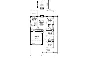 Floor Plan - Main Floor for Cottage House Plan #20-2399 - 3 bed, 2 bath