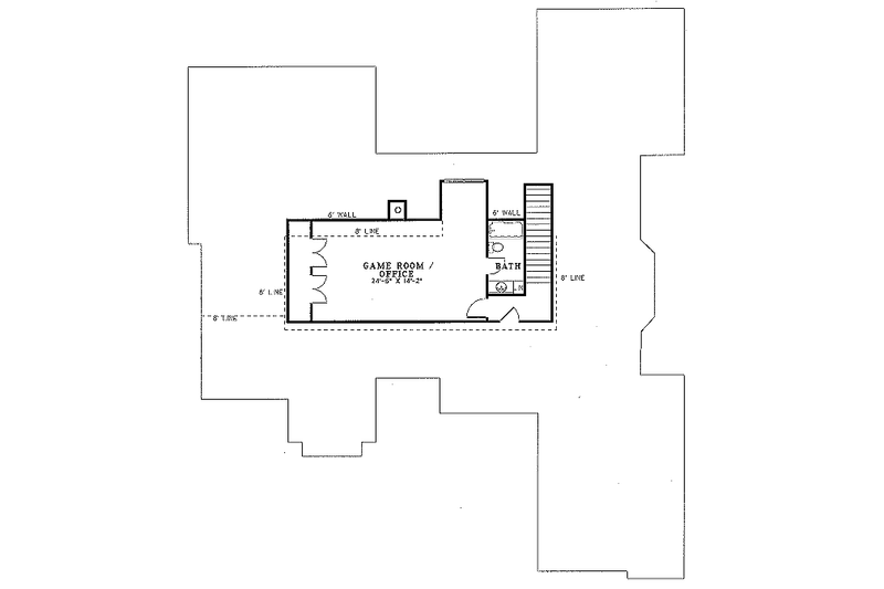 House Blueprint - Floor Plan - Upper Floor for European House Plan #17-274 - 3 bed, 5 bath