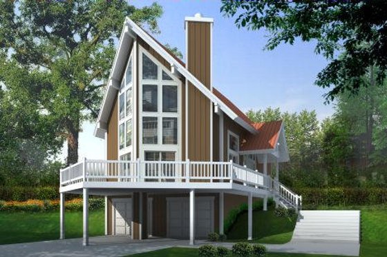 Exterior - Front Elevation for Modern House Plan #100-452 - 2 bed, 2 bath
