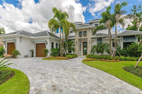 Exterior - Front Elevation for Contemporary House Plan #548-57 - 5 bed, 5 bath