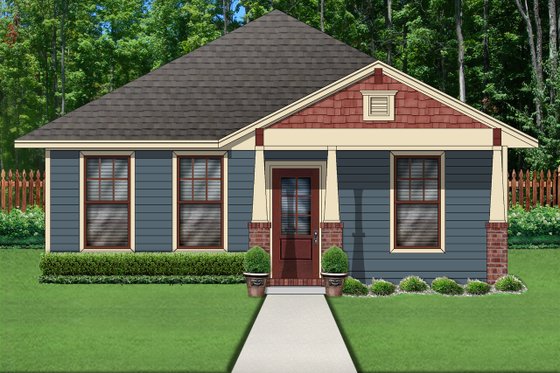 Exterior - Front Elevation for Craftsman House Plan #84-621 - 2 bed, 2 bath