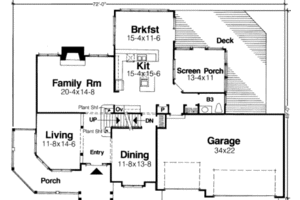 Floor Plan - Main Floor for Country House Plan #334-105 - 4 bed, 2.5 bath