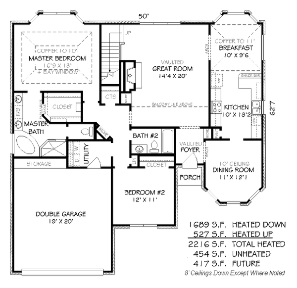 Floor Plan - Main Floor for Traditional House Plan #424-27 - 4 bed, 3 bath