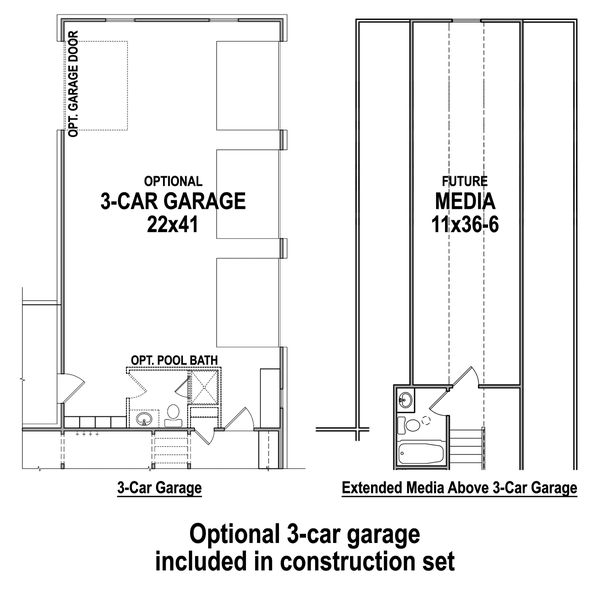 House Plan Design - Optional 3-Car Garage