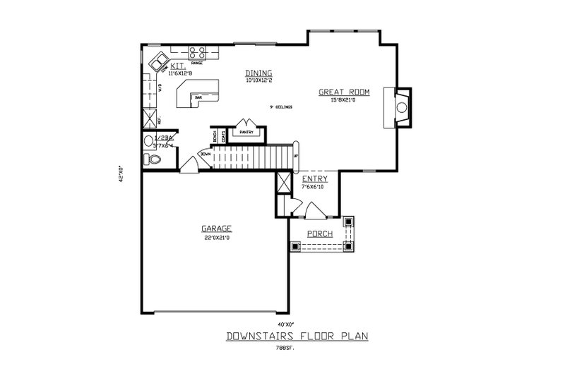 Traditional Style House Plan - 4 Beds 2.5 Baths 1950 Sq/Ft Plan #405 ...