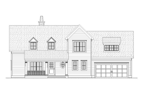 Exterior - Front Elevation 3 for Traditional House Plan #901-66 - 3 bed, 2.5 bath