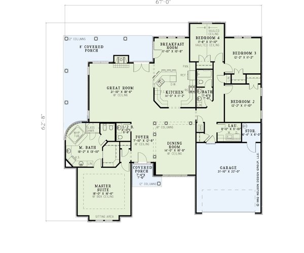 House Blueprint - Traditional Floor Plan - Main Floor Plan #17-3455