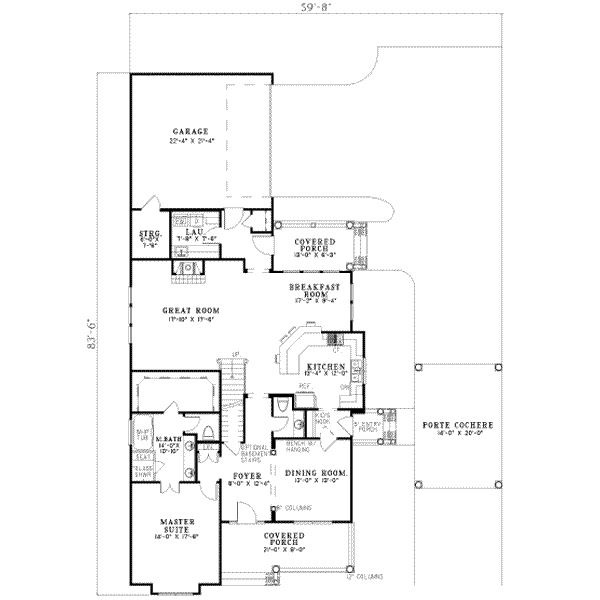 House Plan Design - Traditional Floor Plan - Main Floor Plan #17-2100