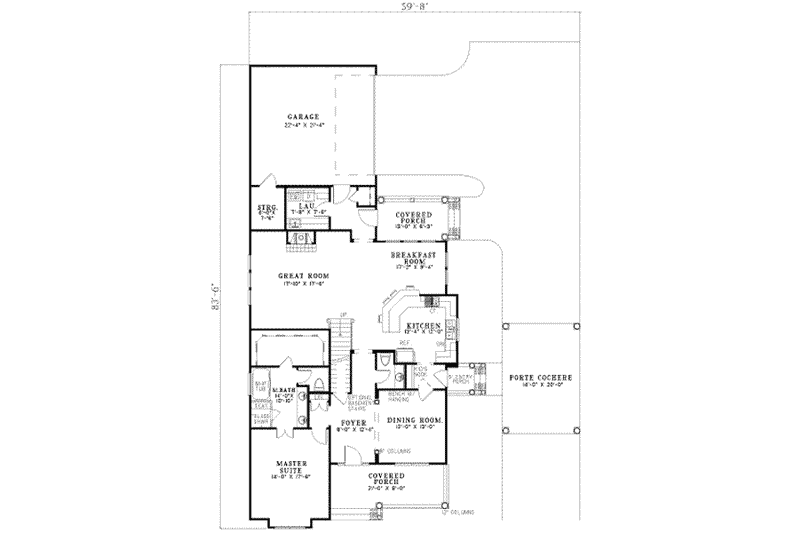 Dream House Plan - Floor Plan - Main Floor for Traditional House Plan #17-2100 - 5 bed, 2.5 bath