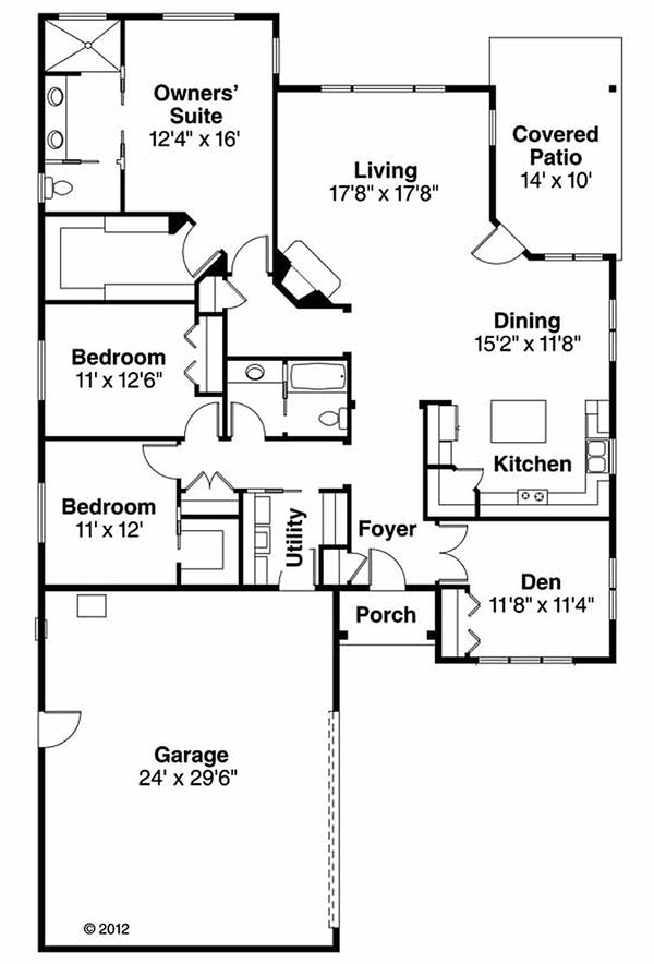 Dream House Plan - Prairie Floor Plan - Main Floor Plan #124-911