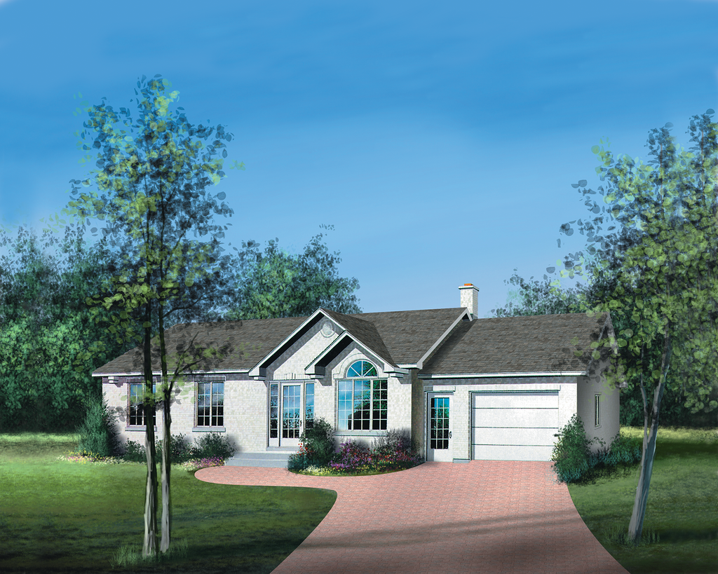 Ranch Style House Plan - 2 Beds 1 Baths 1000 Sq/Ft Plan #25-4105