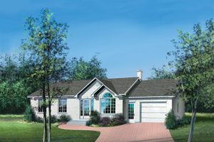Ranch Exterior - Front Elevation Plan #25-4105