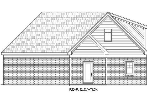 Exterior - Rear Elevation for Country House Plan #932-259 - 3 bed, 2 bath