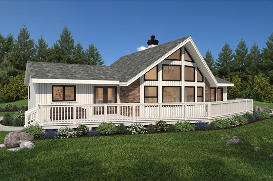 Exterior - Front Elevation 3 for Cabin House Plan #47-880 - 3 bed, 2 bath
