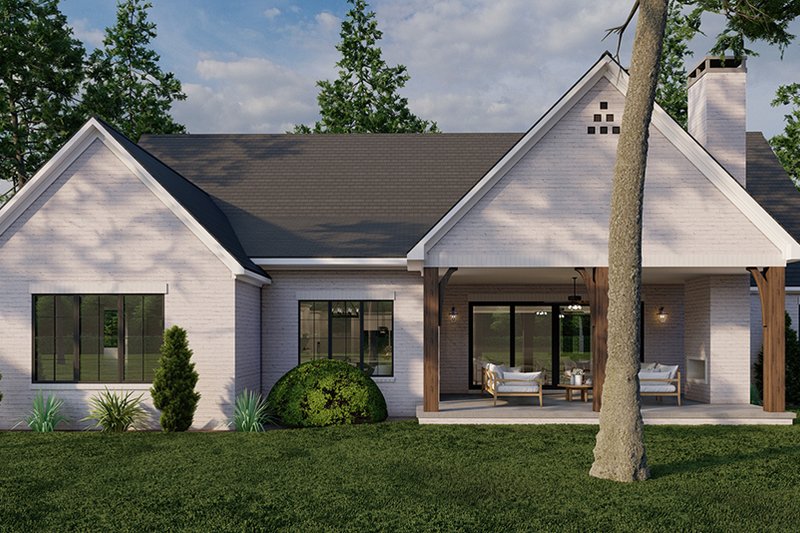 House Plan Design - Exterior - Rear Elevation for European House Plan #923-335 - 3 bed, 3.5 bath