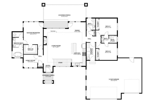 Contemporary Floor Plan - Main Floor Plan #1060-273