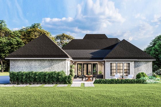 Exterior - Rear Elevation for Country House Plan #406-9658 - 4 bed, 2.5 bath