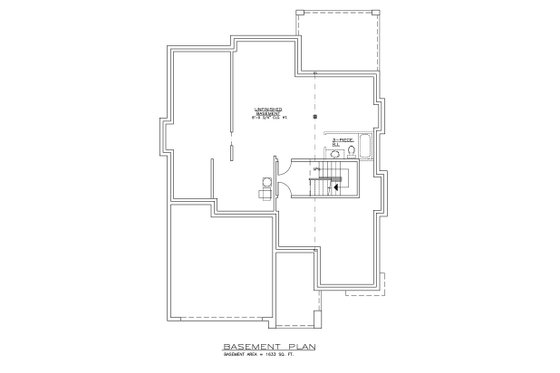 Floor Plan - Lower Floor for Modern House Plan #1100-48 - 4 bed, 2.5 bath