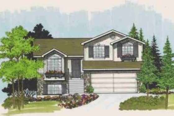 Exterior - Front Elevation for Traditional House Plan #308-130 - 4 bed, 2 bath