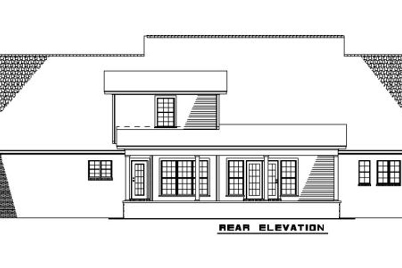 Architectural House Design - Exterior - Rear Elevation for Traditional House Plan #17-1179 - 4 bed, 2.5 bath