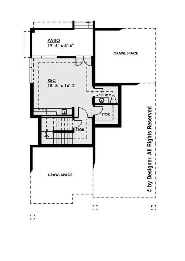 Contemporary Floor Plan - Lower Floor Plan #1066-31