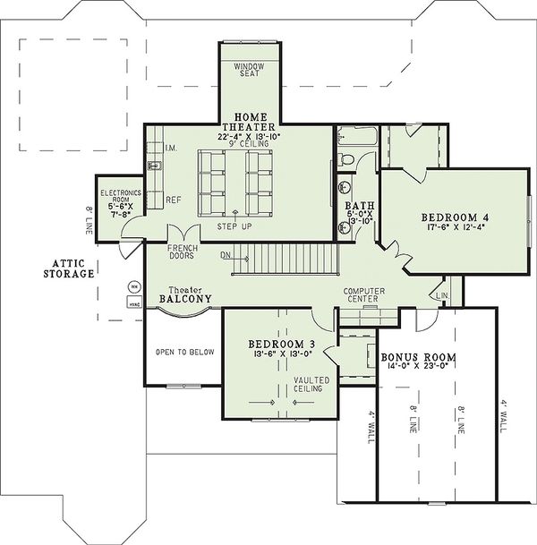 Home Plan - European Floor Plan - Upper Floor Plan #17-2306