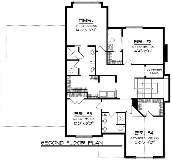 Home Plan - European Floor Plan - Upper Floor Plan #70-1181