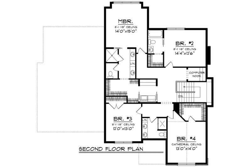 Dream House Plan - Floor Plan - Upper Floor for European House Plan #70-1181 - 5 bed, 4 bath
