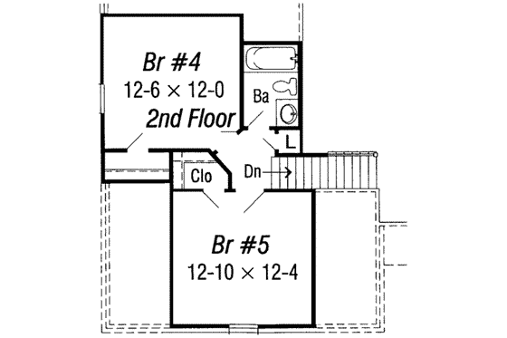 Floor Plan - Upper Floor for European House Plan #329-110 - 5 bed, 3 bath