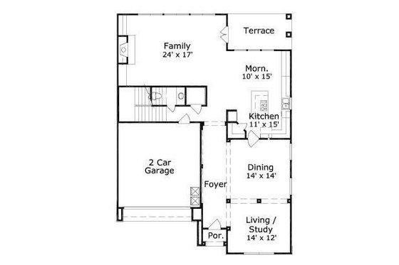 Floor Plan - Main Floor for European House Plan #411-728 - 3 bed, 3.5 bath