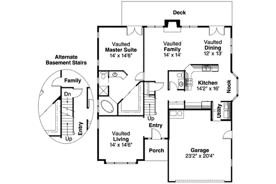 Floor Plan - Main Floor for Traditional House Plan #124-403 - 3 bed, 2.5 bath
